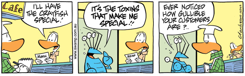 Swamp Cartoon - Bob Crayfish Toxins ComicApril 18, 2016