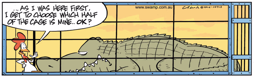 Swamp Cartoon - Chicken V Croc ComicApril 28, 2016