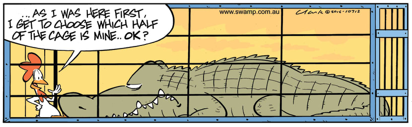 Swamp Cartoon - Chicken V Croc ComicApril 28, 2016