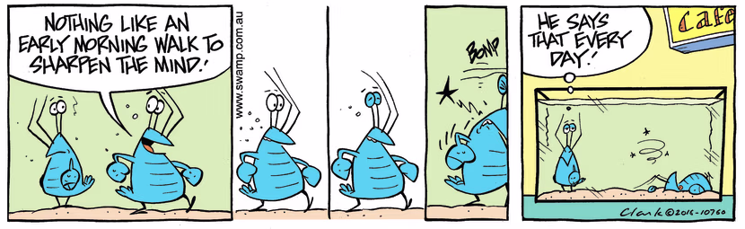 Swamp Cartoon - Bob Crayfish Walk ComicJune 23, 2016