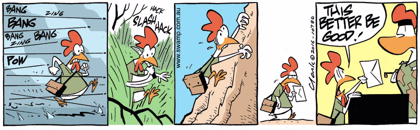 Swamp Cartoon - Carrier Pigeon Desperate ComicJuly 21, 2016