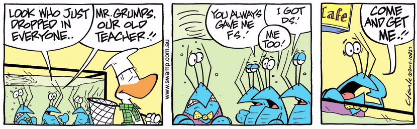Swamp Cartoon - Bob Crayfish Teacher Fail ComicSeptember 9, 2016
