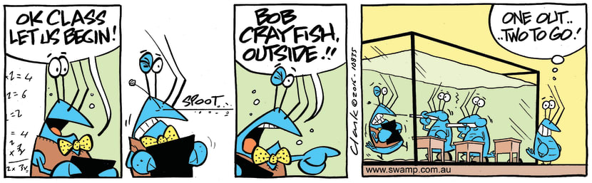 Swamp Cartoon - Bob Crayfish Outside ComicSeptember 19, 2016