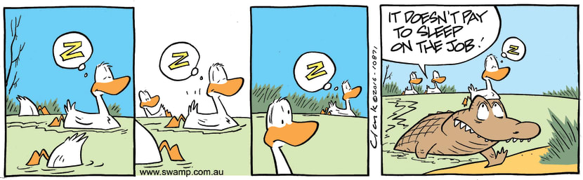 Swamp Cartoon - Swamp Duck Sleeping ComicOctober 31, 2016