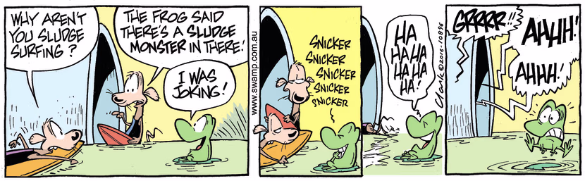 Swamp Cartoon - Mort Frog Monster Scare ComicNovember 29, 2016