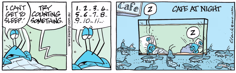 Swamp Cartoon - Bob Crayfish Counting ComicDecember 3, 2016