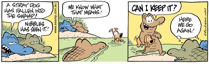 Swamp Cartoon - Nibbles Croc Dog ComicDecember 7, 2016