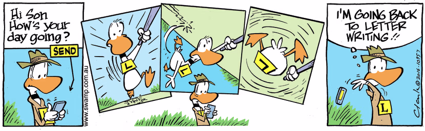 Swamp Cartoon - Ding Duck Selfie CrashFebruary 9, 2017
