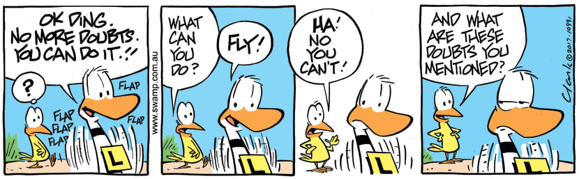 Swamp Cartoon - Ding Duck Doubts ComicMarch 21, 2017