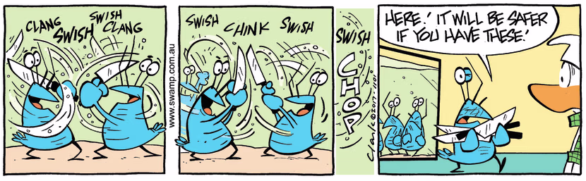 Swamp Cartoon - Bob Crayfish Safety ComicApril 17, 2017