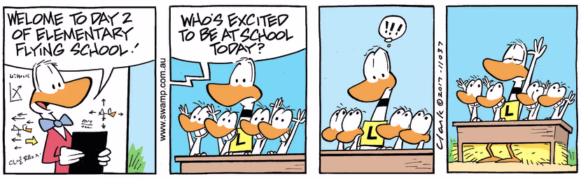 Swamp Cartoon - Ding Duck Excited ComicMay 13, 2017