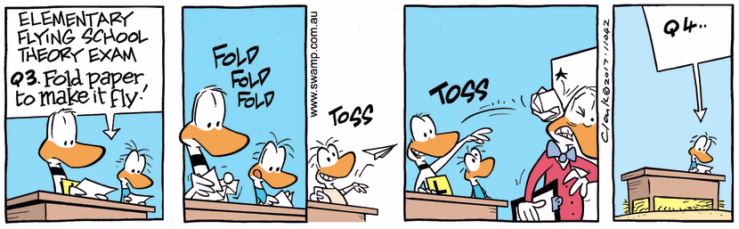 Swamp Cartoon - Ding Duck Paper Plane ComicMay 19, 2017