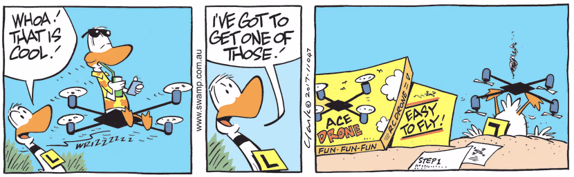 Swamp Cartoon - Ding Duck Drone ComicMay 25, 2017
