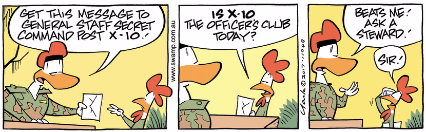 Swamp Cartoon - Carrier Pigeon Command Post ComicMay 26, 2017