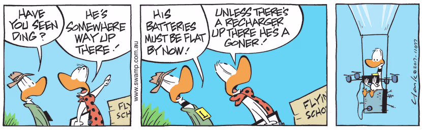Swamp Cartoon - Ding Duck Recharger ComicJune 29, 2017