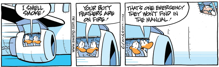 Swamp Cartoon - Butt Feathers Fire ComicAugust 3, 2017