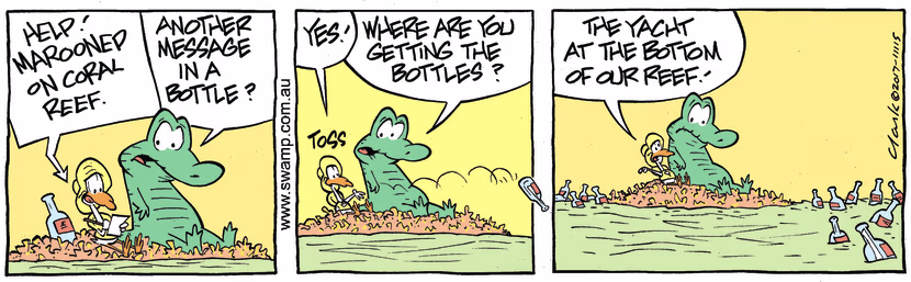 Swamp Cartoon - Nit Picker Bird Bottles ComicAugust 12, 2017