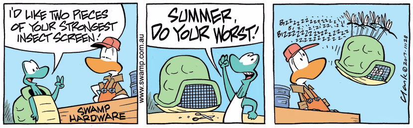 Swamp Cartoon - Swamp Turtle Insect Screen ComicAugust 28, 2017