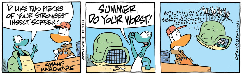 Swamp Cartoon - Swamp Turtle Insect Screen ComicAugust 28, 2017