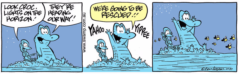 Swamp Cartoon - Old Man Croc Lights ComicSeptember 7, 2017