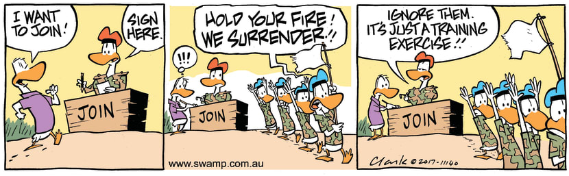 Swamp Cartoon - Army Duck Surrender ComicSeptember 11, 2017