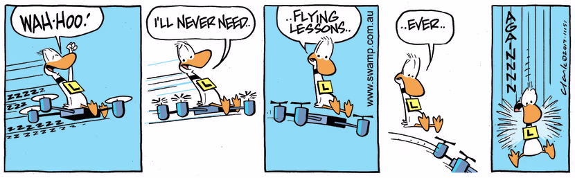 Swamp Cartoon - Ding Duck Drone Fall ComicSeptember 19, 2017