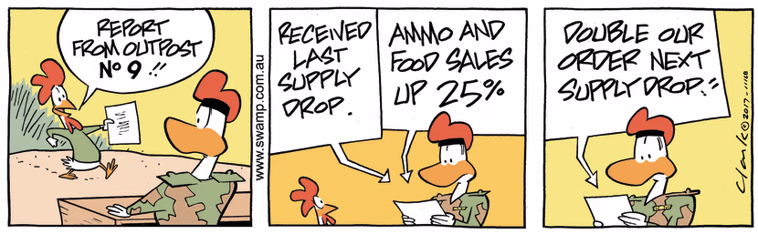 Swamp Cartoon - Carrier Pigeon Outpost Report ComicOctober 13, 2017