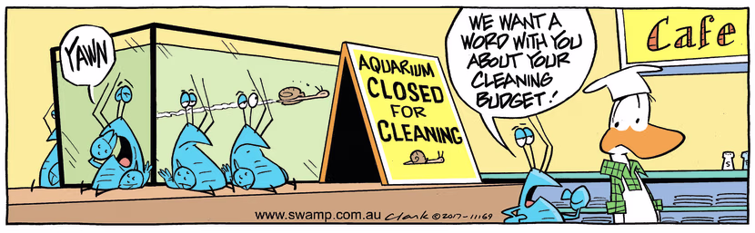 Swamp Cartoon - Bob Crayfish Cleaning ComicOctober 14, 2017