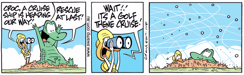 Swamp Cartoon - Old Man Croc Golf ComicNovember 2, 2017