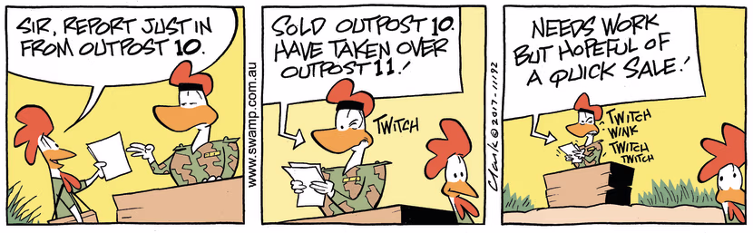 Swamp Cartoon - Carrier Pigeon Outpost ComicNovember 10, 2017