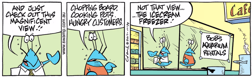 Swamp Cartoon - Bob Crayfish View ComicNovember 18, 2017
