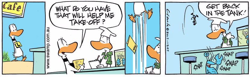 Swamp Cartoon - Ding Duck Pinched ComicNovember 23, 2017