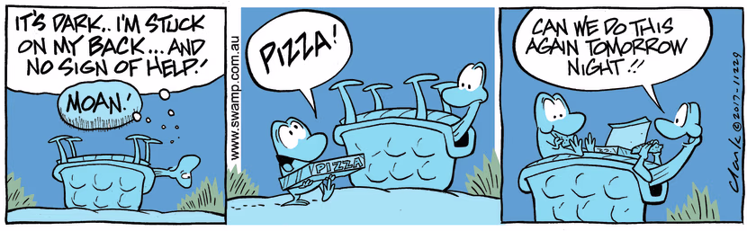 Swamp Cartoon - Swamp Turtle Pizza ComicDecember 23, 2017