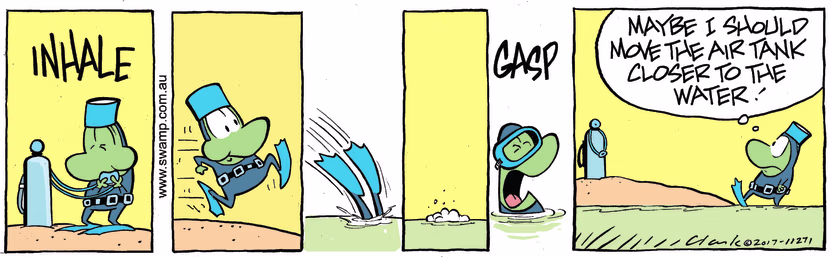 Swamp Cartoon - Mort Frog Inhale ComicFebruary 13, 2018