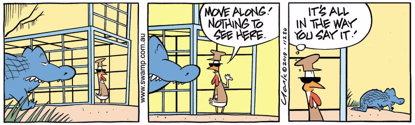 Swamp Cartoon - Swamp Chicken Security ComicFebruary 28, 2018