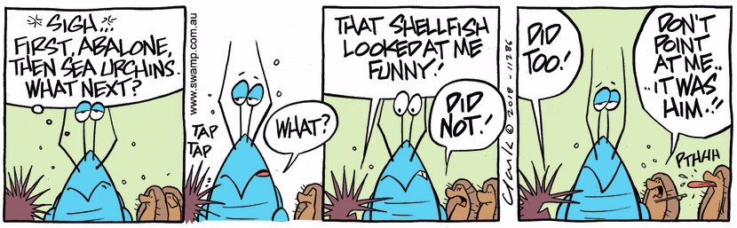 Swamp Cartoon - Bob Crayfish Next ComicMarch 2, 2018