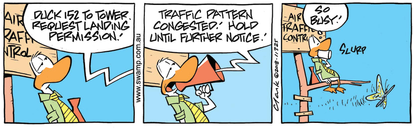 Swamp Cartoon - Air Traffic Control So Busy ComicApril 19, 2018