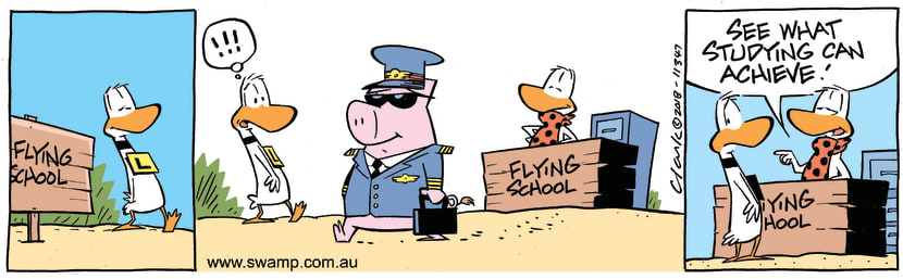 Swamp Cartoon - Ding Duck Pigs FlyMay 11, 2018