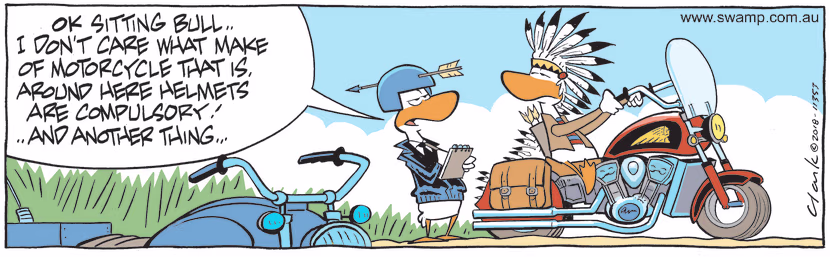 Swamp Cartoon - Sitting Bull Motorcycle ComicMay 18, 2018