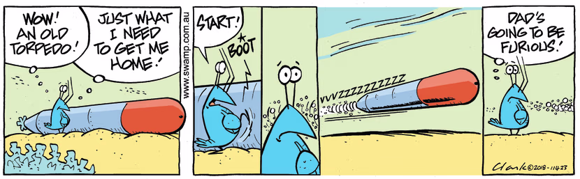 Swamp Cartoon - Bob Crayfish Boot ComicAugust 8, 2018