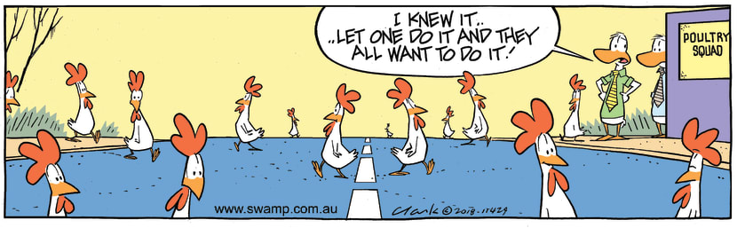 Swamp Cartoon - Chickens Crossing Road ComicAugust 15, 2018