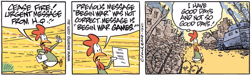 Swamp Cartoon - Carrier Pigeon Bad Day ComicSeptember 5, 2018