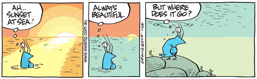 Swamp Cartoon - Bob Crayfish Sunset ComicOctober 15, 2018