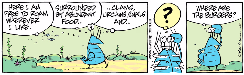 Swamp Cartoon - Bob Crayfish Food ComicOctober 19, 2018