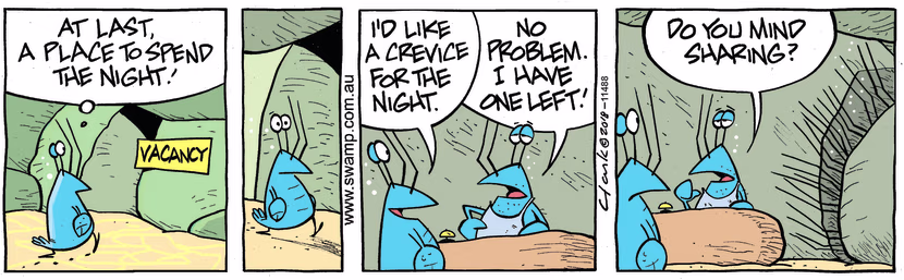 Swamp Cartoon - Bob Crayfish Sharing ComicOctober 23, 2018