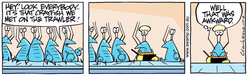Swamp Cartoon - Bob Crayfish Awkward ComicNovember 27, 2018