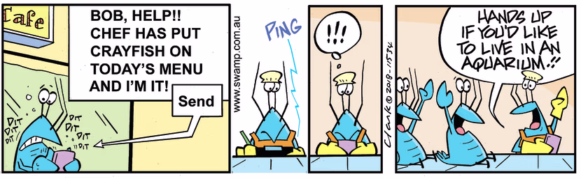 Swamp Cartoon - Bob Crayfish Help ComicDecember 15, 2018