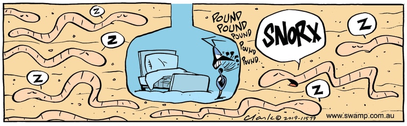 Swamp Cartoon - Swamp Worms Snoring ComicJanuary 22, 2019