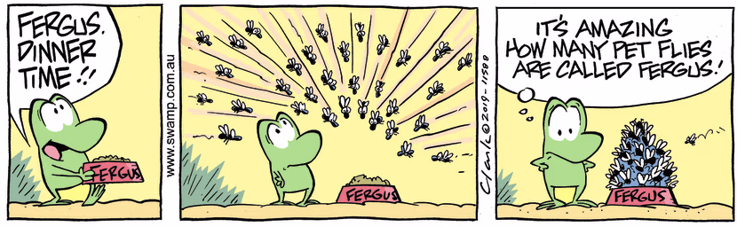 Swamp Cartoon - Fergus Fly Dinner ComicFebruary 19, 2019