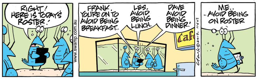 Swamp Cartoon - Bob Crayfish Roster ComicMarch 11, 2019